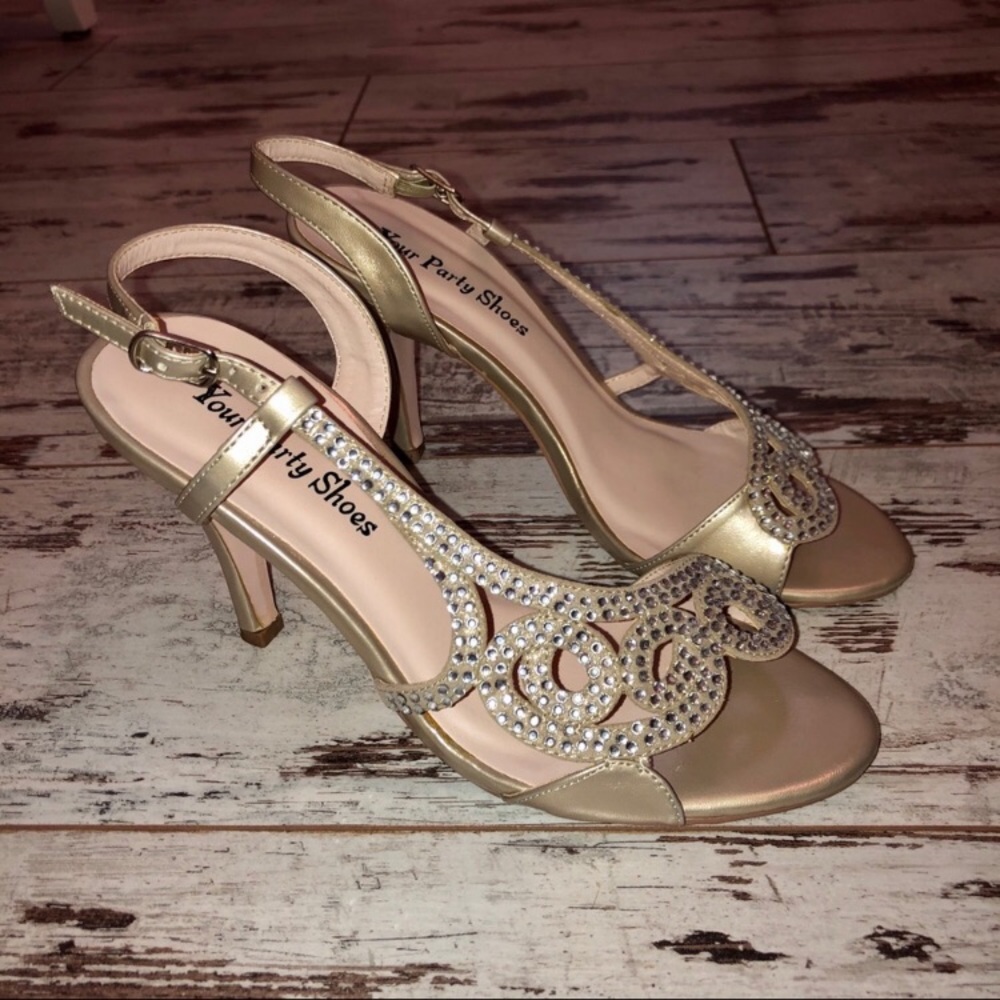 YOUR PARTY SHOES Kate 507 Nude Prom Heels Size 6.5